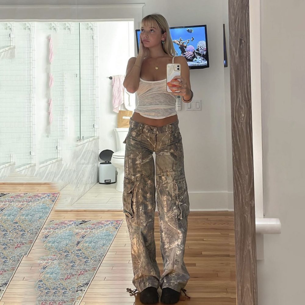 Casual Camouflage Cargo Pants Loose Overalls Summer Low Waist Straight Trousers With Pockets - Image 5