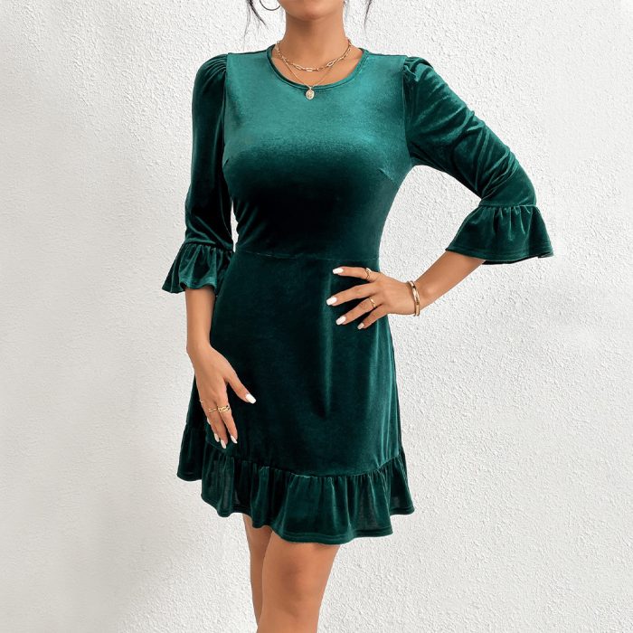 Women's Fashion Elegant Graceful Velvet Dress