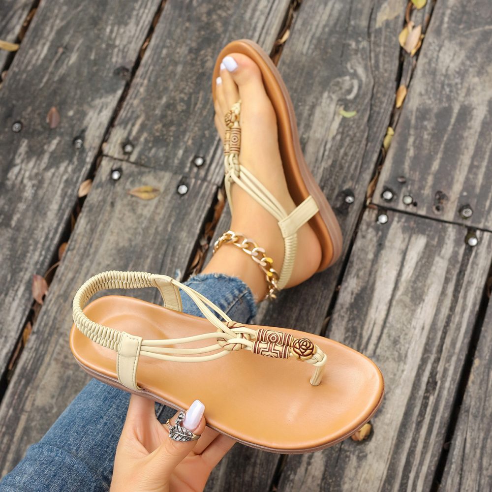 New Women's Flat Sandals Summer Thong Roman Shoes - Image 9
