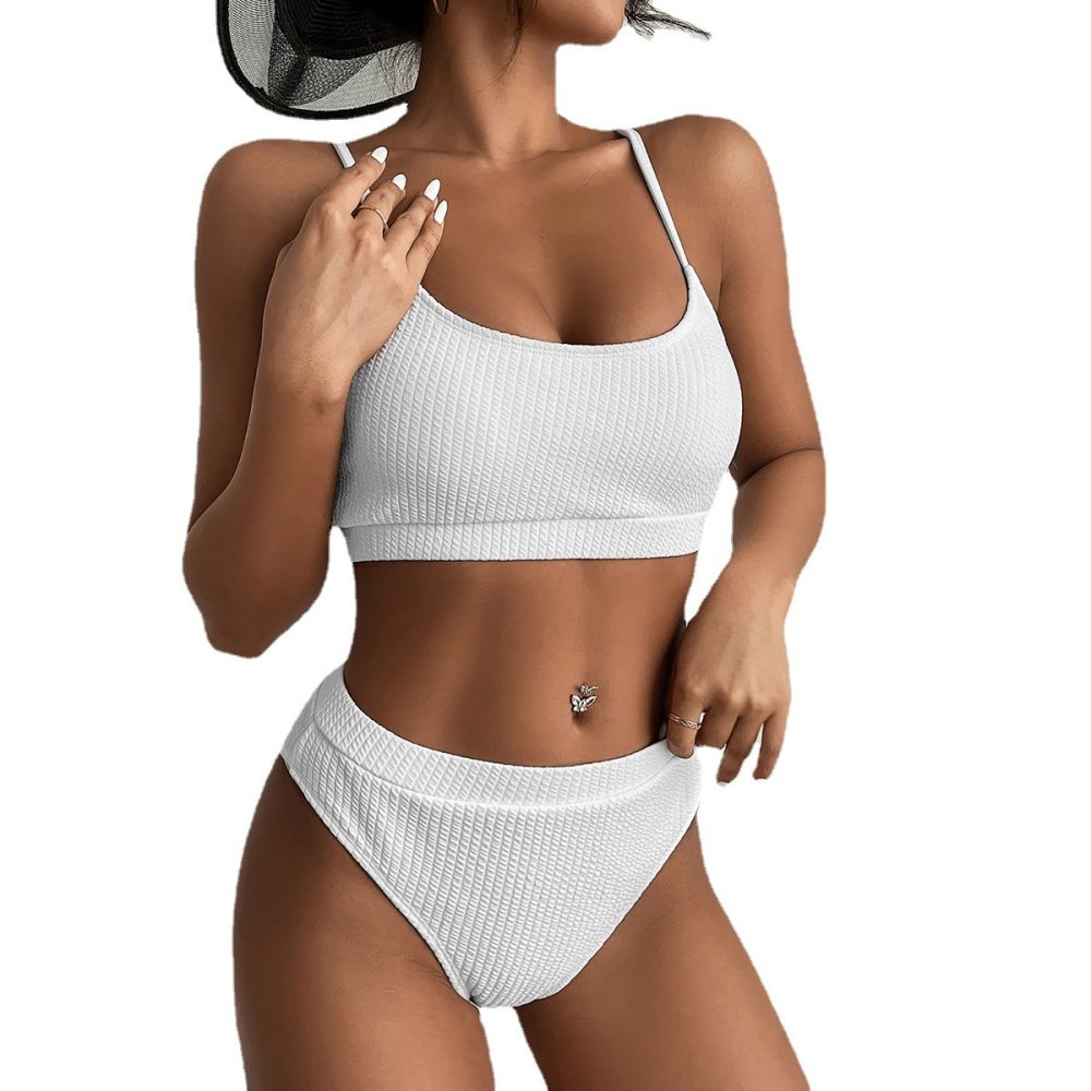 High Waist Bikini Swimwear Women Swimsuit New Push Up Biquini Ribbed Bathing Suit Women Sexy High Cut Bikinis Set - Image 8