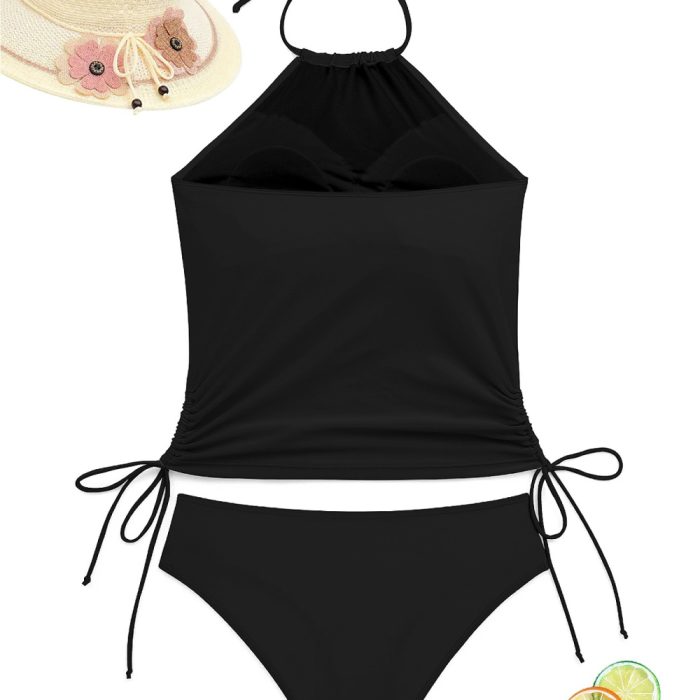 Summer New Split Two-piece Swimsuit Women'S Conservative Skinny Belly Covering Beach Vacation Swimsuit Sexy Bikini Set