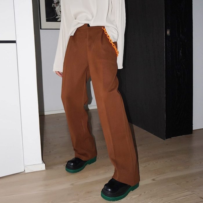 Solid Color Wool Business Casual Pants