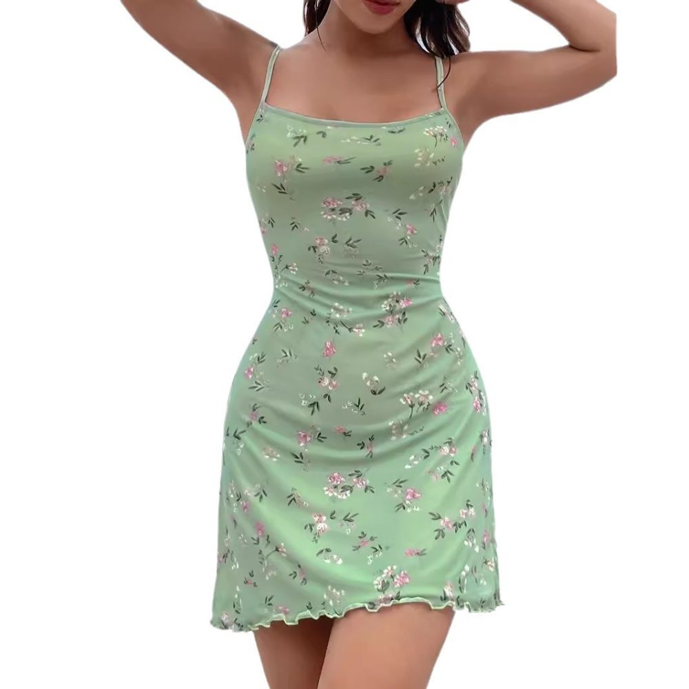 Elegant Slim Fit Hip Spaghetti Straps Dress Women - Image 5