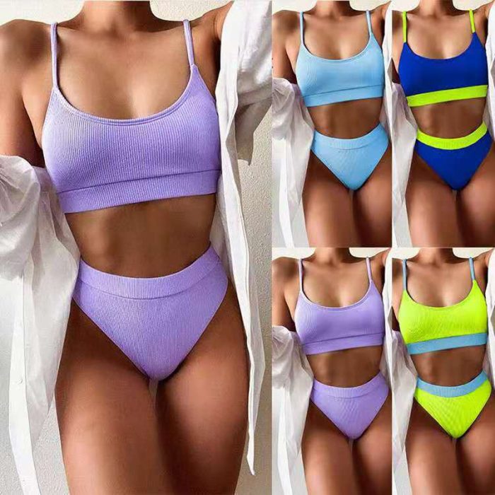 European And American Split Bikini Ladies Swimsuit Show Figure Vacation Beach Swimsuit