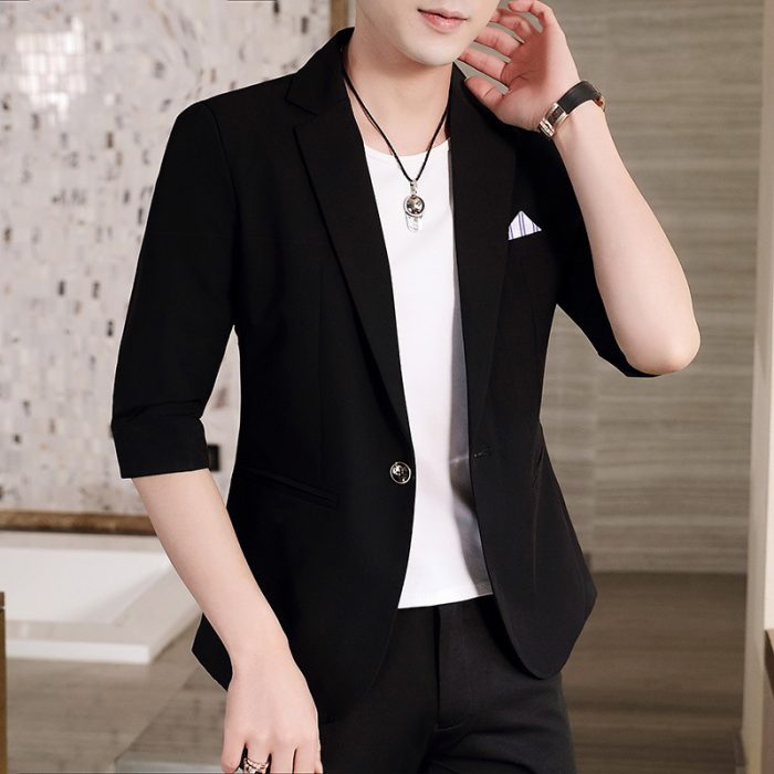 Suit Casual Suit Sleeved Shirt With Three-quarter Sleeves