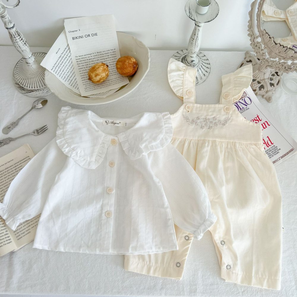 Baby Girl's Loose Adjustable Suspender Romper - Image 8