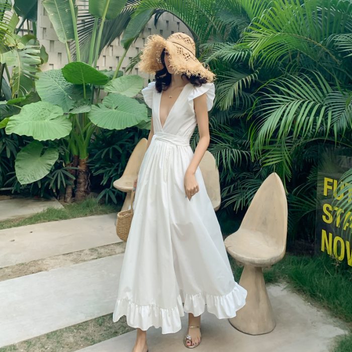 Seaside Vacation Super Fairy White Travel Beach Dress