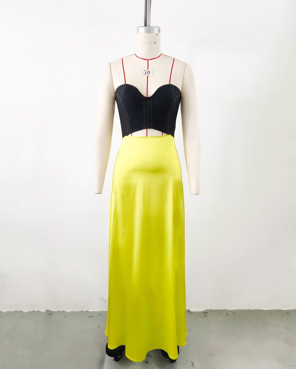 French Color Matching Pure Want Tube Top Dress - Image 9