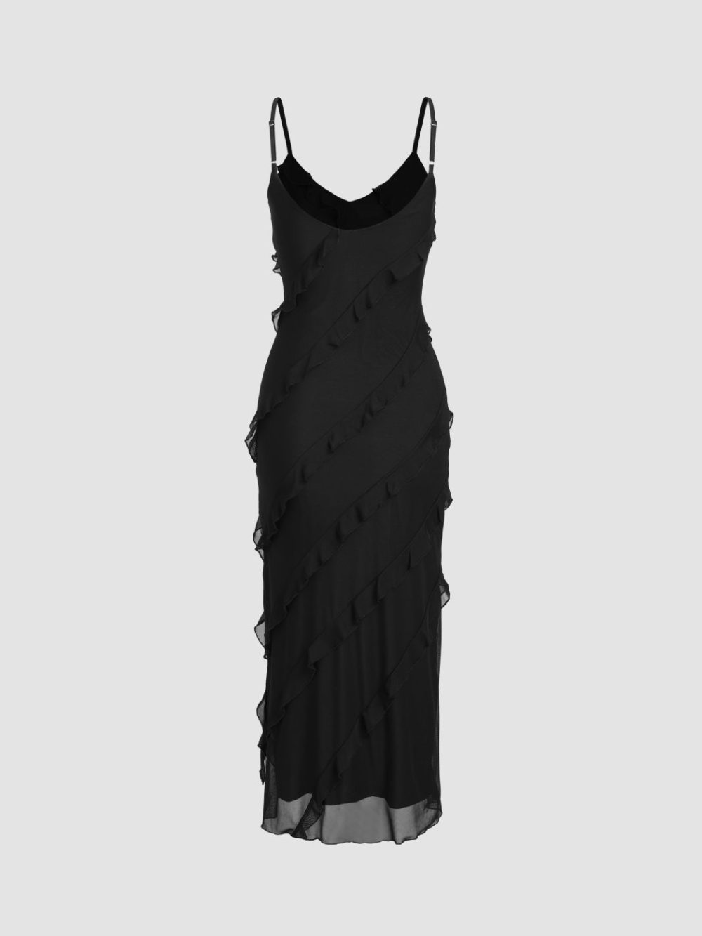 Diablo -lorion Edge Sexy Split Camisole Dress Female 2023 Summer European And American Vacation Style Fashion Small Black Skirt - Image 5