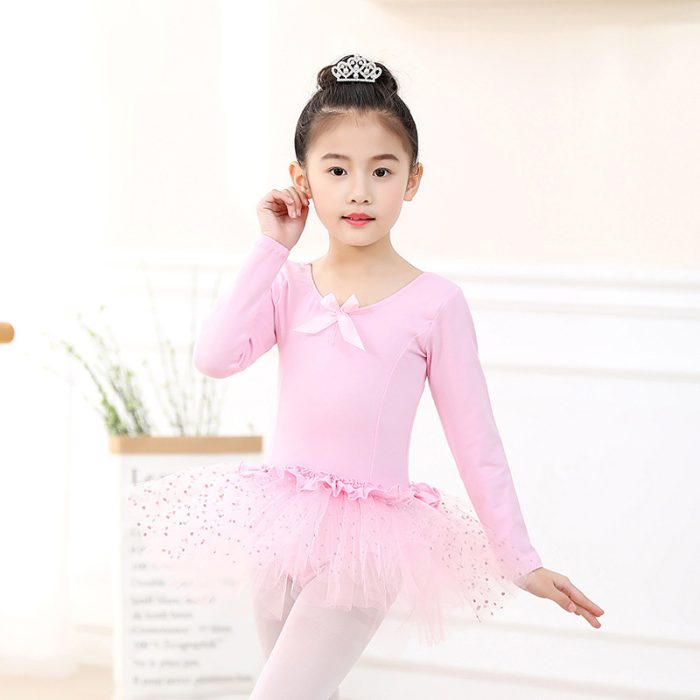 Children's Dance Practice Clothes With Cotton One-piece Long Sleeves