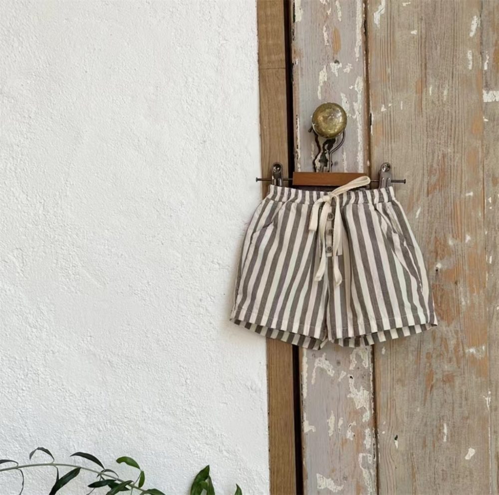 Baby Thin Cotton Vertical Stripes Korean Casual Shorts - Image 2