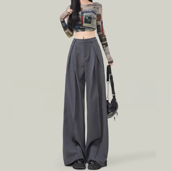 Summer Drape Petite High Waist Wide Leg Casual Pants