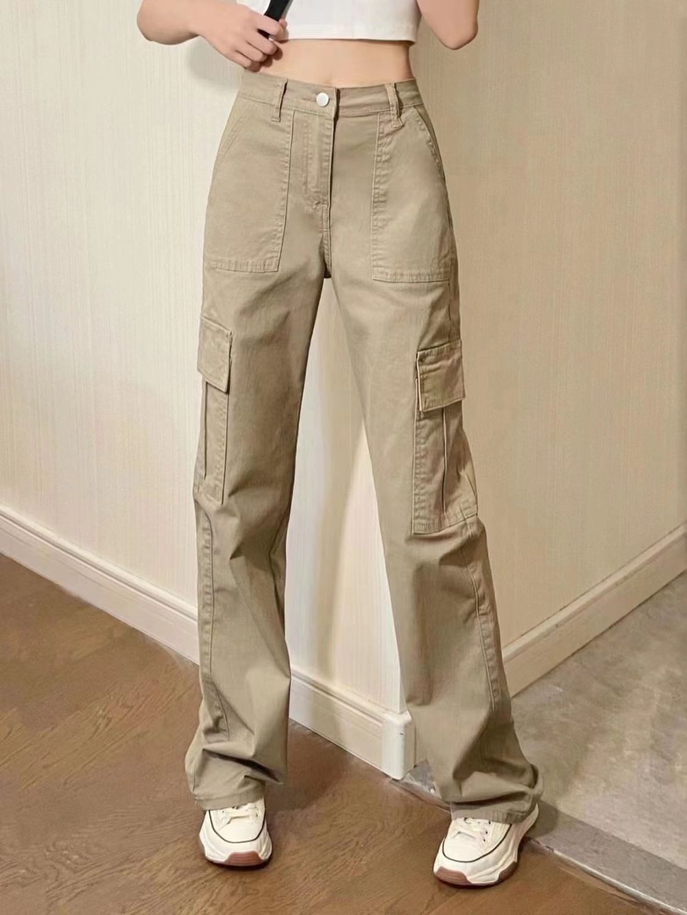 American Retro Hot Girl Design Sense Cargo Jeans Women - Image 5