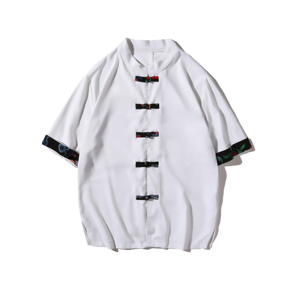 Chinese Style Men's Cotton And Linen Shirt Button - Image 2
