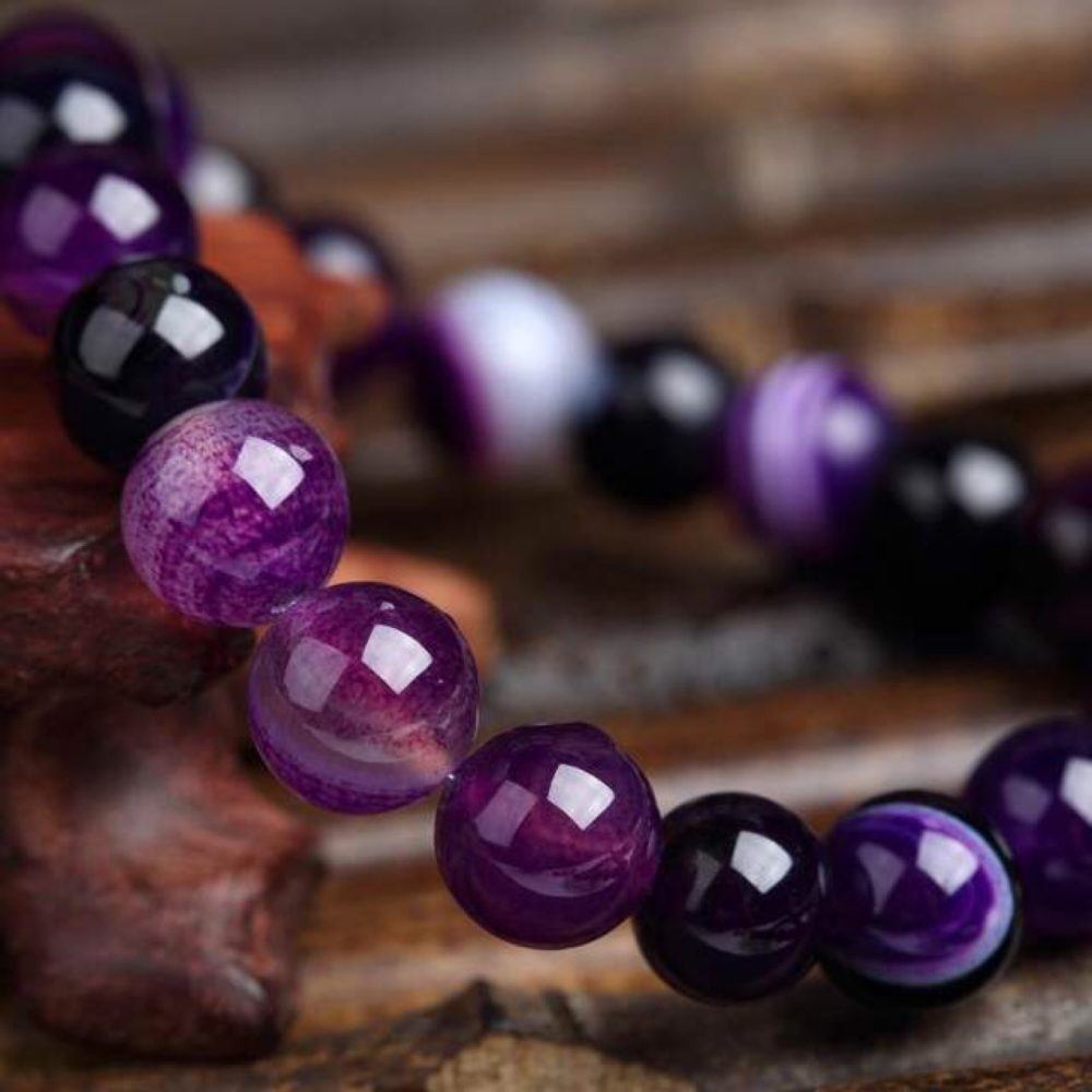 Bracelet En Pierre Naturelle Violet Pour Femme - Image 3