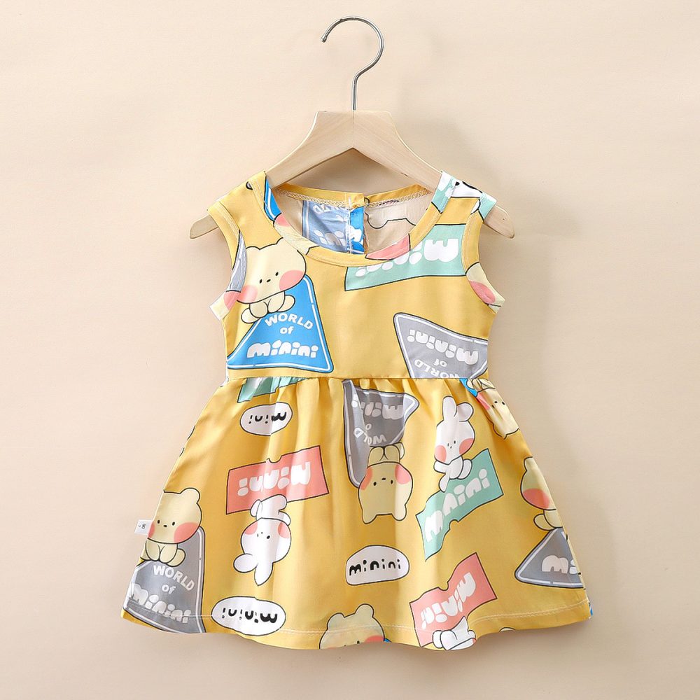 Small And Medium Cotton Silk Girl Dress Thin - Image 8