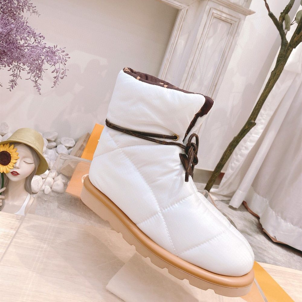 Printed Solid Color Down Cotton Warm Boots - Image 4