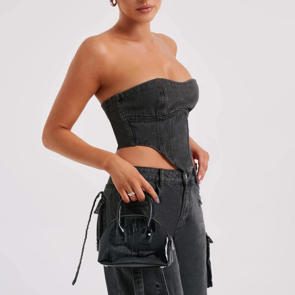 2Pcs Denim Suits Summer Sexy Backless Tube Top And Multi-pocket Straight Trousers Fashion Long Pants Suit Womens Clothing - Image 7
