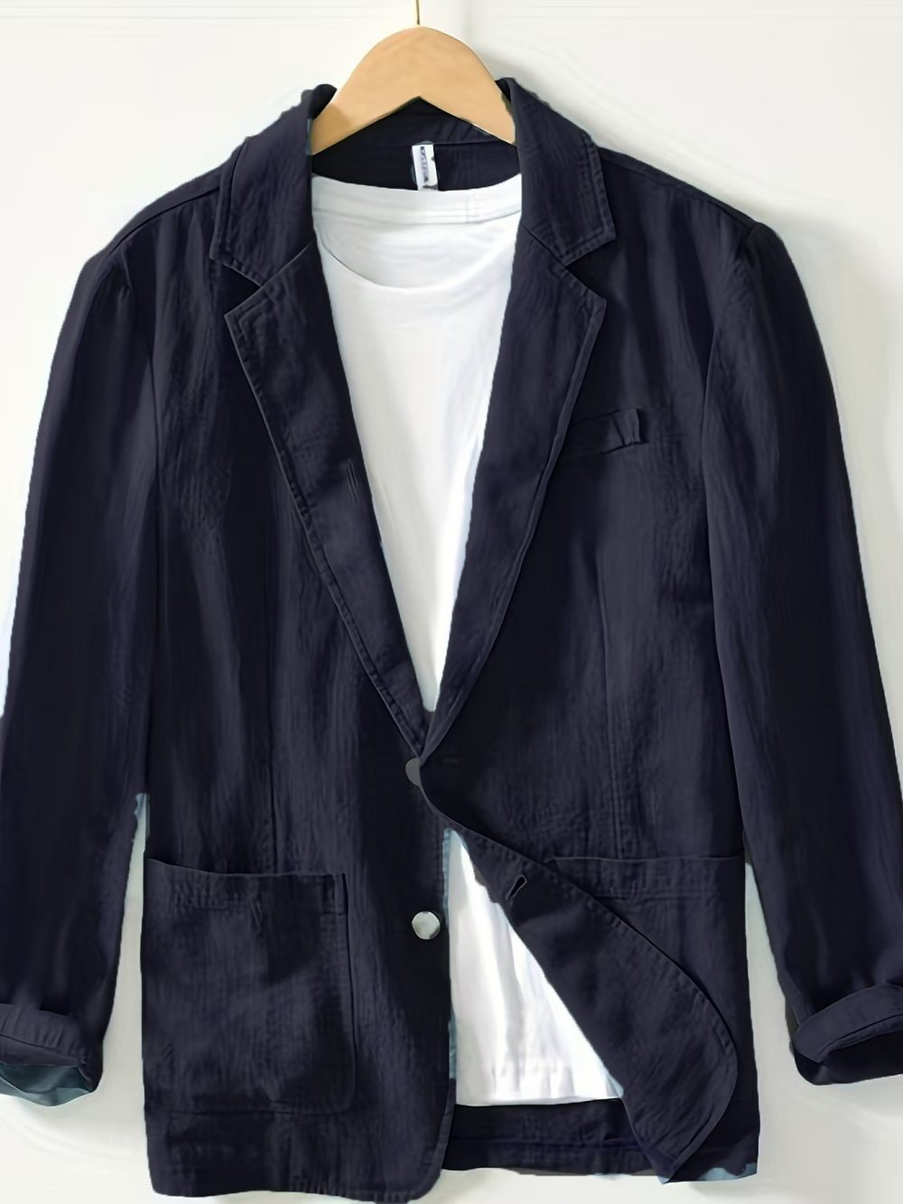 Casual Cotton And Linen Suit Jacket For Men Loose Fitting - Image 8
