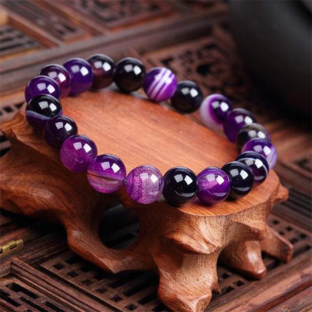 Bracelet En Pierre Naturelle Violet Pour Femme - Image 5