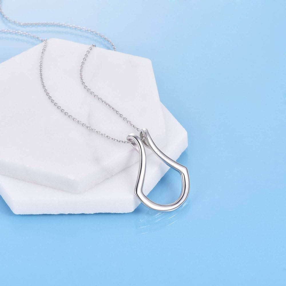 Sterling Silver Ring Holder Necklace Pendant Jewelry for Women - Image 5