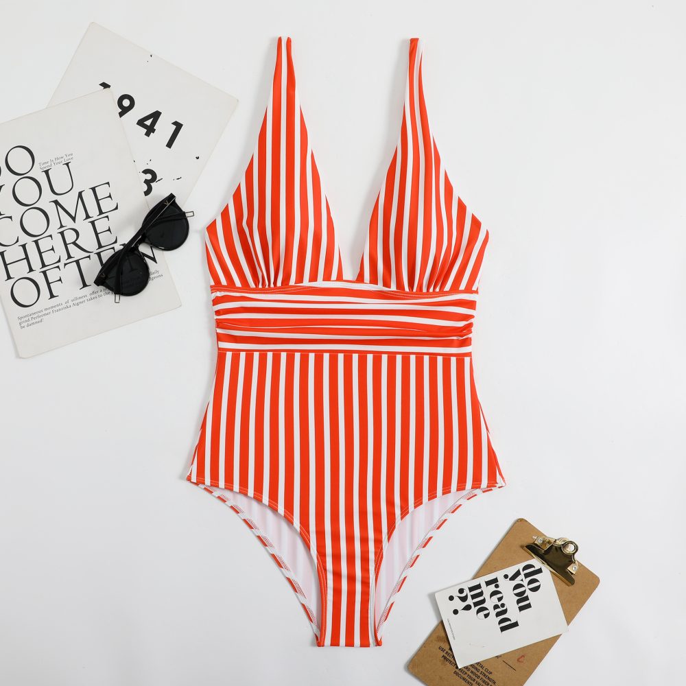 New Bikini Women's One-piece Swimsuit Striped - Image 7