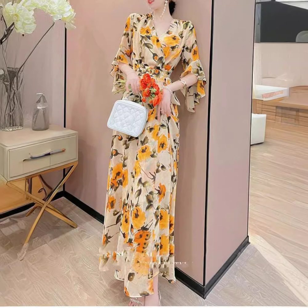Women's Retro Fashion Elegance Printed Dress - Image 2