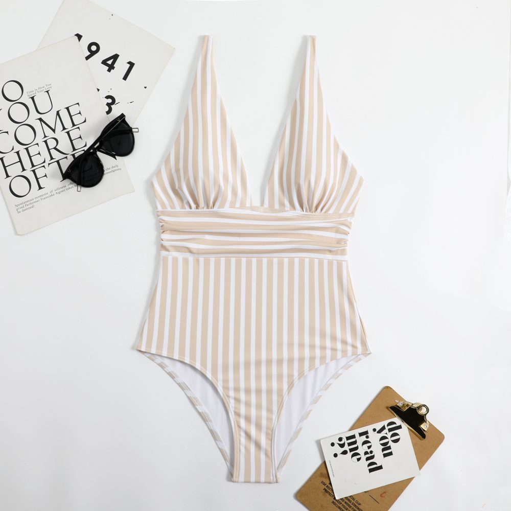 New Bikini Women's One-piece Swimsuit Striped - Image 5