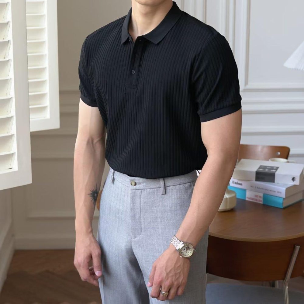 Men's Top Summer Thin Breathable White Short Sleeve - Image 3
