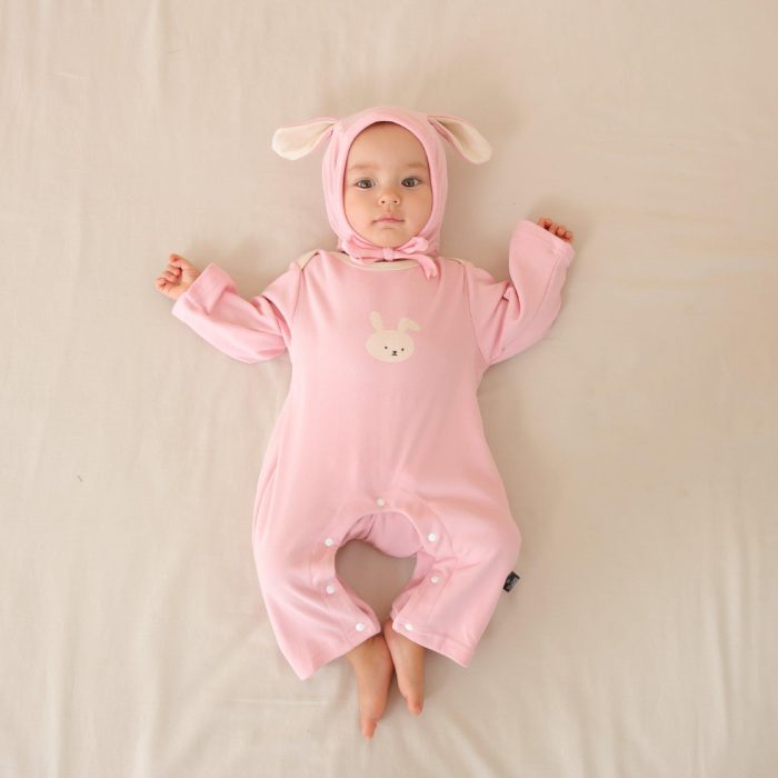 Children's Dralon Jumpsuit Hat Two-piece Set Infant Warm Rompers