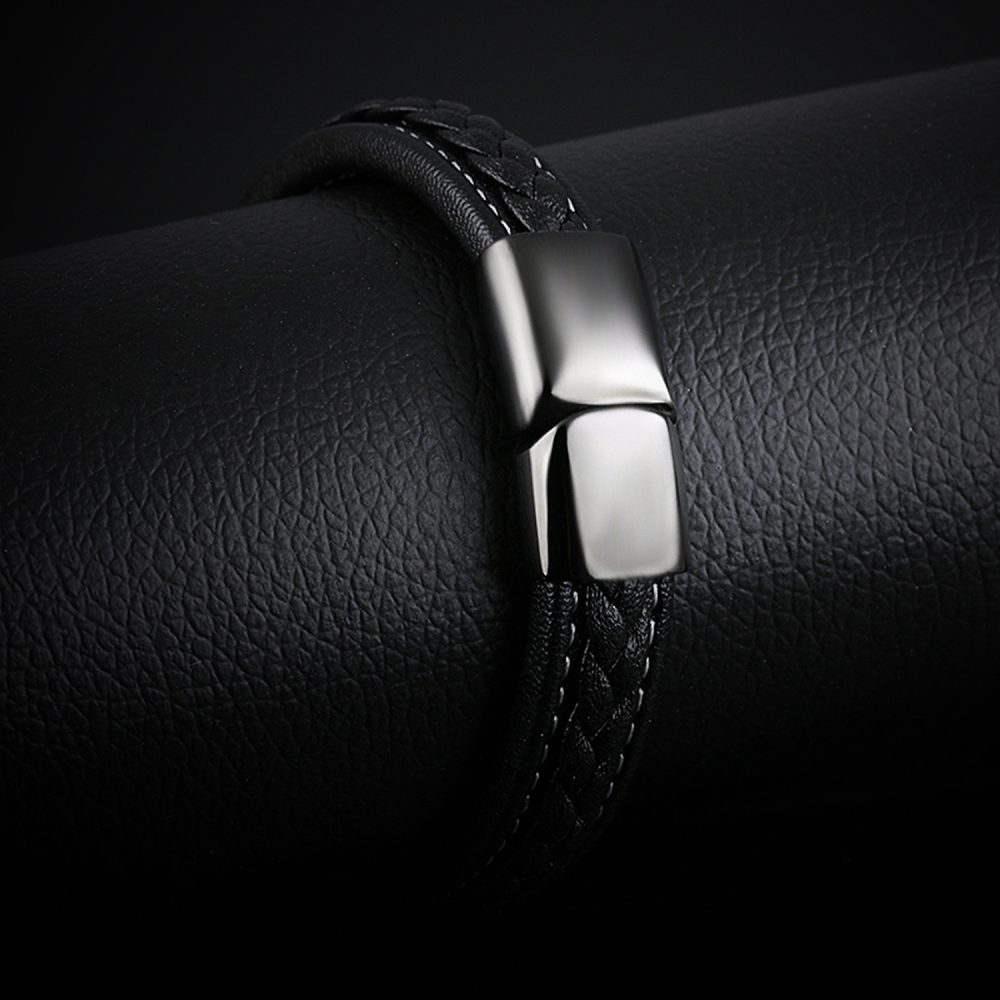 Black titanium steel bracelet - Image 5