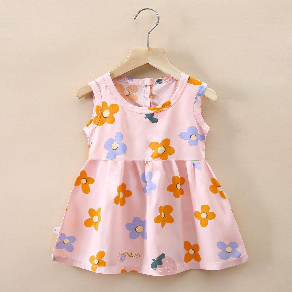 Small And Medium Cotton Silk Girl Dress Thin - Image 5