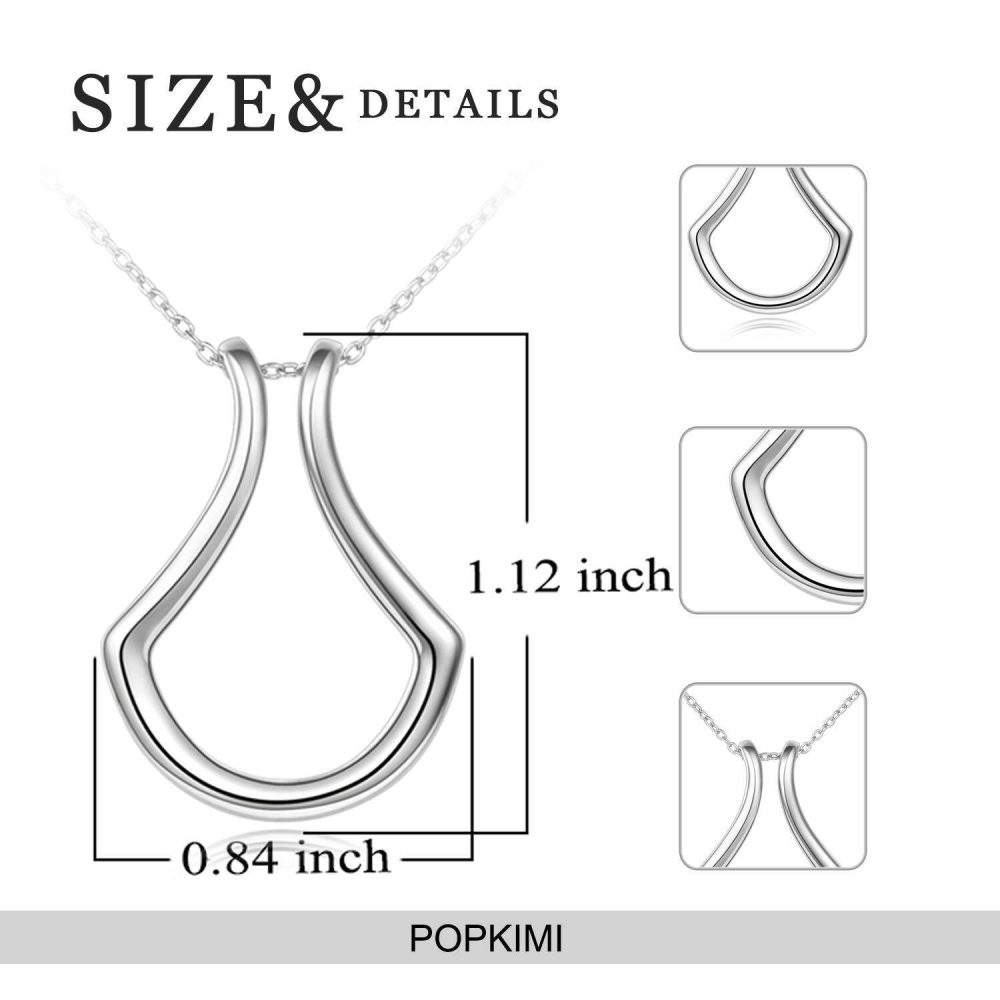 Sterling Silver Ring Holder Necklace Pendant Jewelry for Women - Image 7