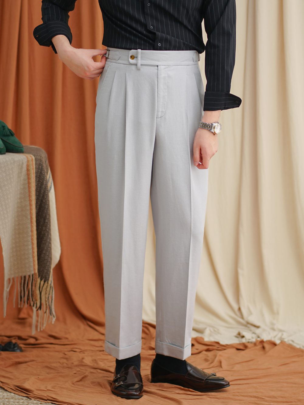 Linen Men's Summer Light Breathable Straight Pants - Image 5