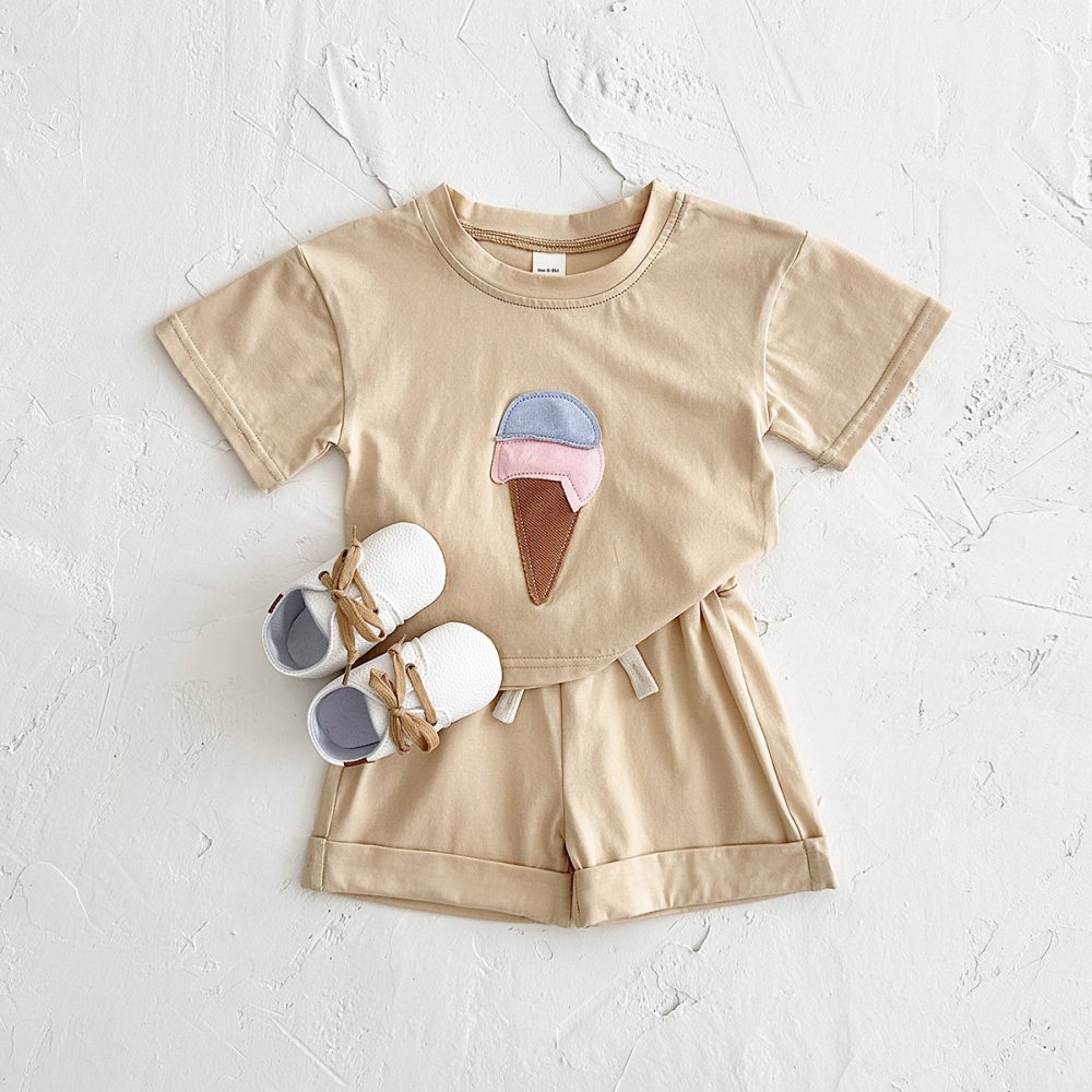 Baby Ice Cream Patch Short Sleeve Suit - Image 2