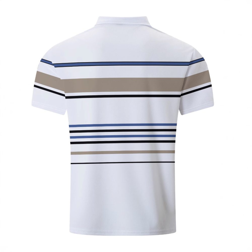 Men's Striped Short Sleeve Summer Business Casual Loose T-shirt - Image 4