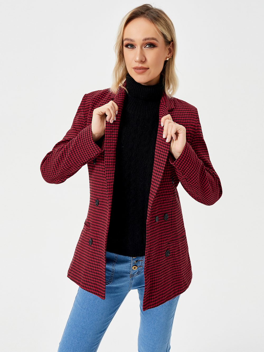 Womens Casual Blazer Jacket  Long Sleeve Work 0ffice Blazer Lapel  Jacket - Image 9