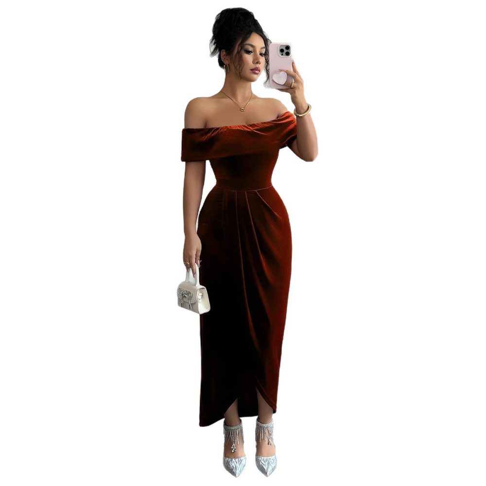 Elegant Tube Top Solid Color Dress Women - Image 6