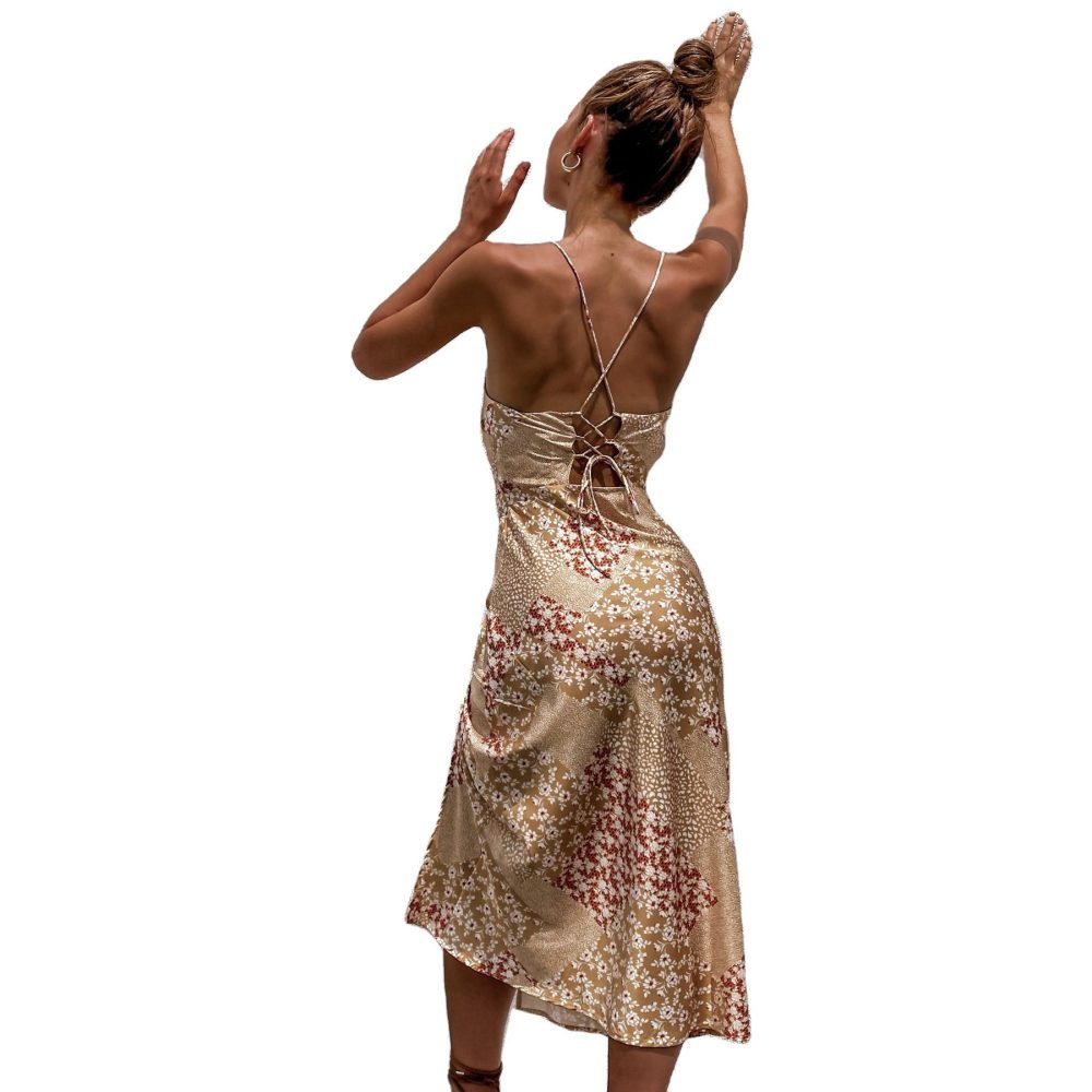 Women's Printed V-neck Sling Dress - Image 5