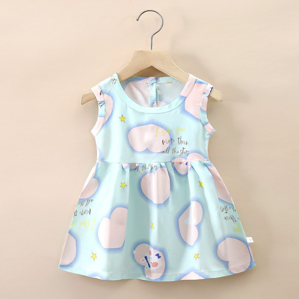 Small And Medium Cotton Silk Girl Dress Thin - Image 4