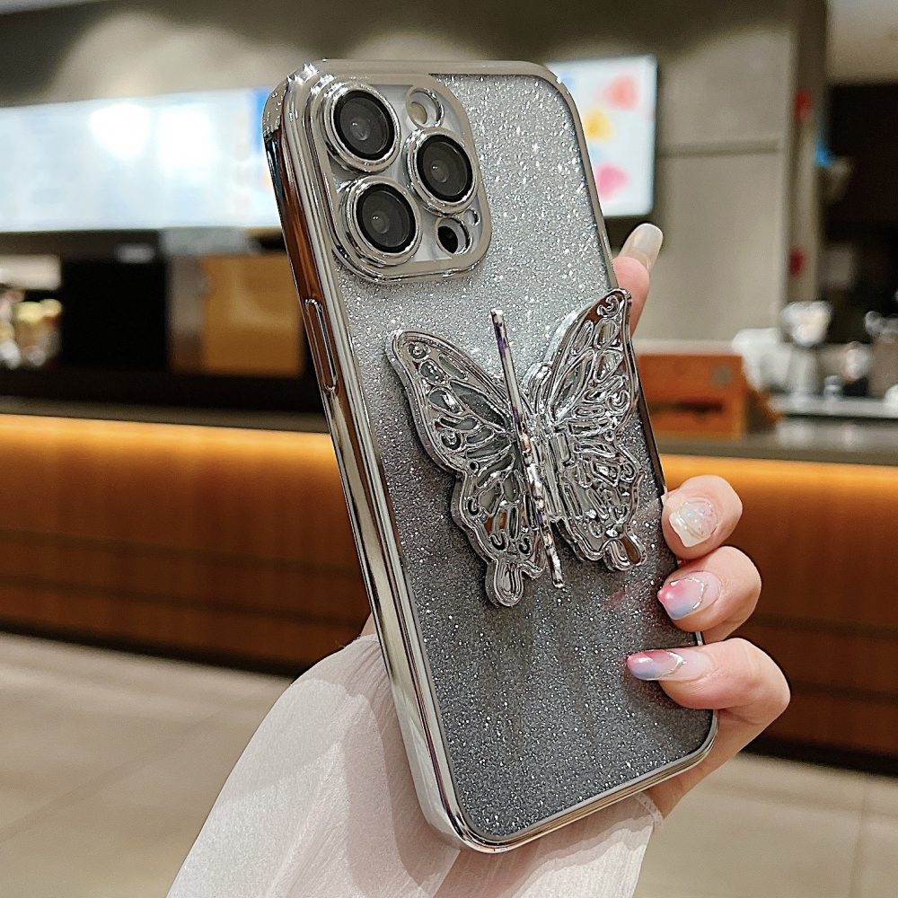Hollow Butterfly Phone Case Gradient Transparent Plating Protective Cover - Image 9
