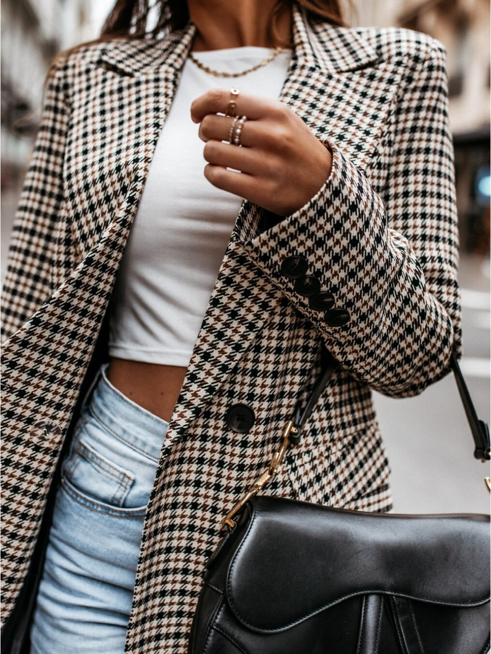 Women's Winter Plaid Long Suit Jacket - Image 4
