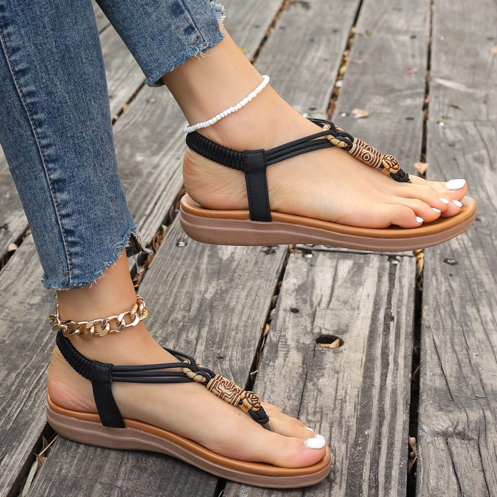 New Women's Flat Sandals Summer Thong Roman Shoes - Image 6