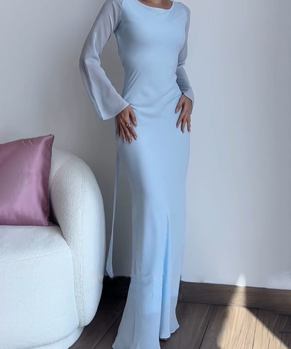 Elegant Long Sleeve Strappy Dress