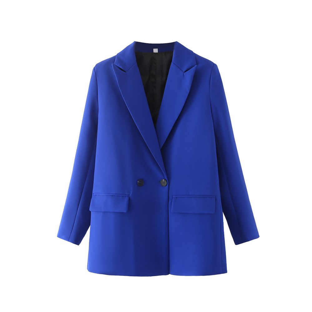 Women's Multicolor Double Breasted Suit Coat Suit - Image 9