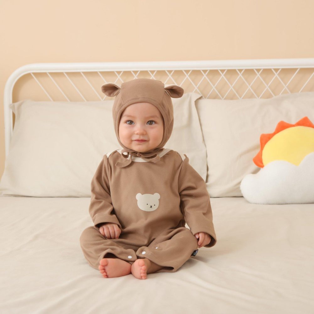 Children's Dralon Jumpsuit Hat Two-piece Set Infant Warm Rompers - Image 2