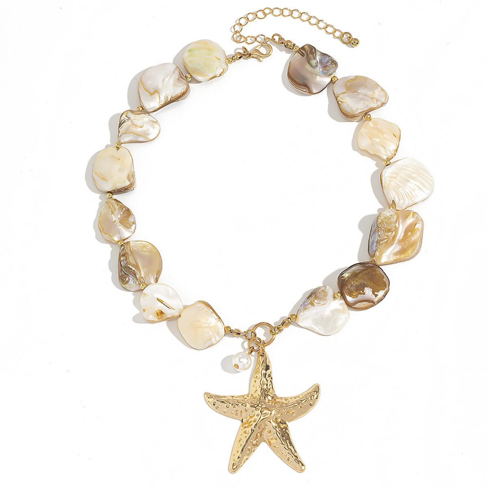 Classic Conch Pendant Necklace For Women Bohemian Starfish Beaded Choker Necklace Summer Beach Neck Fashion Jewelry - Image 6