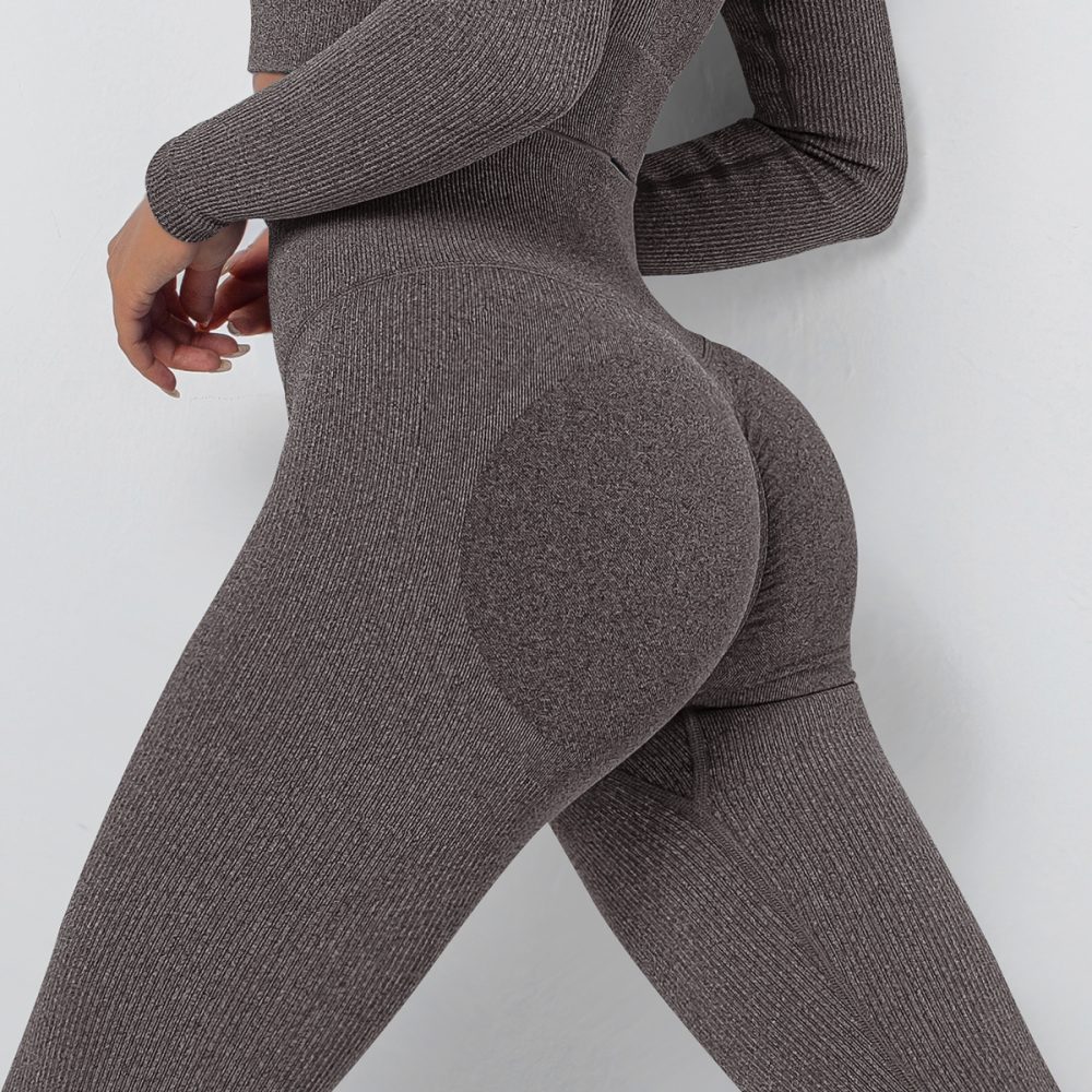 European And American Seamless Knitted Thread Moisture Wicking Yoga Pants - Image 8