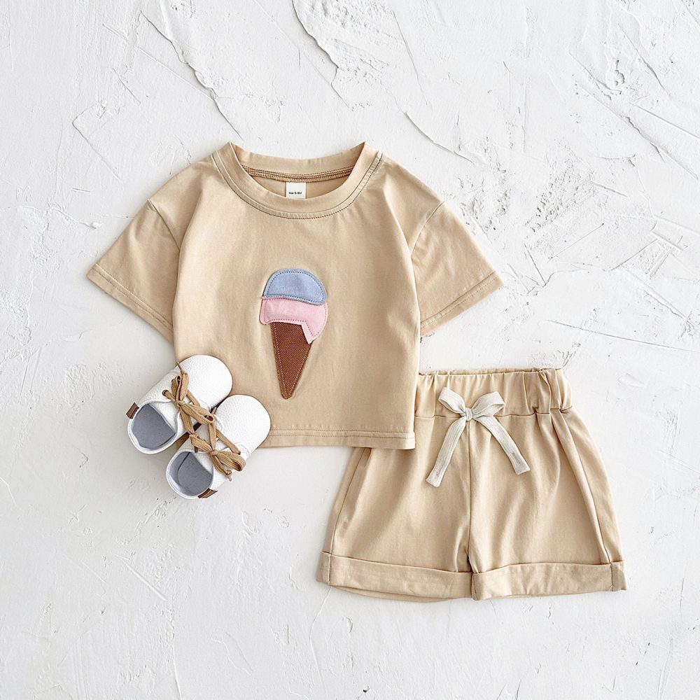 Baby Ice Cream Patch Short Sleeve Suit - Image 4