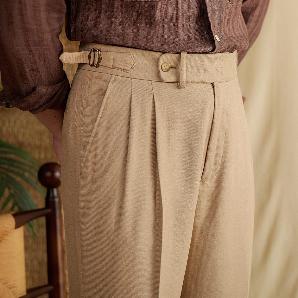 Summer Linen Cotton Blended High Waist Straight Casual Pants - Image 4